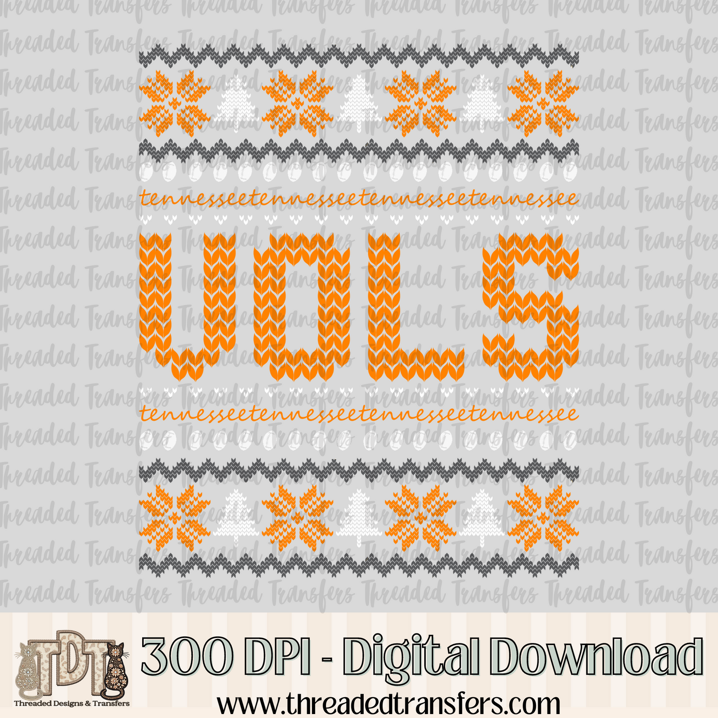 Volunteers Ugly Sweater Digital Design Download (PNG Format - no product shipped)