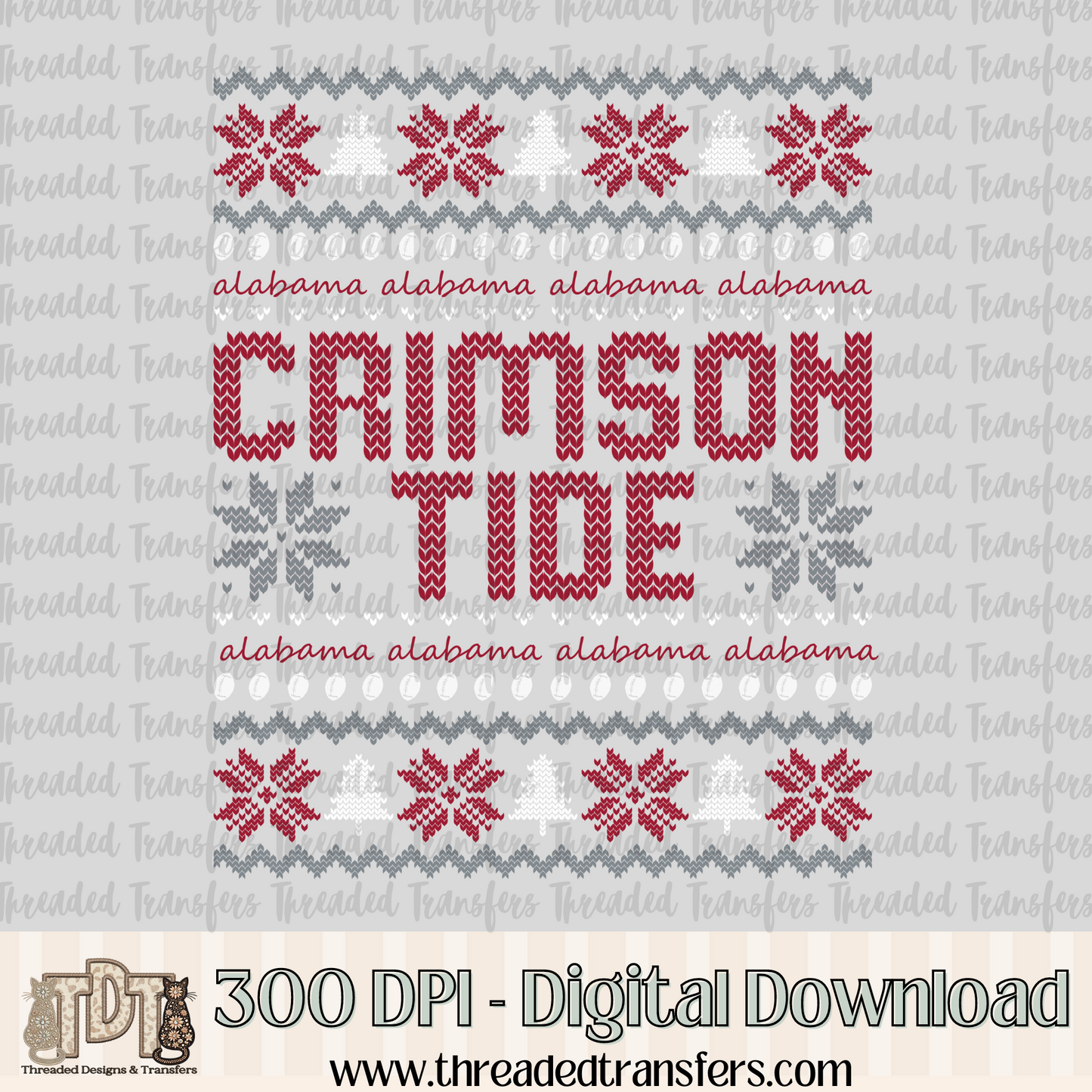 Alabama Ugly Sweater Digital Design Download (PNG Format - no product shipped)