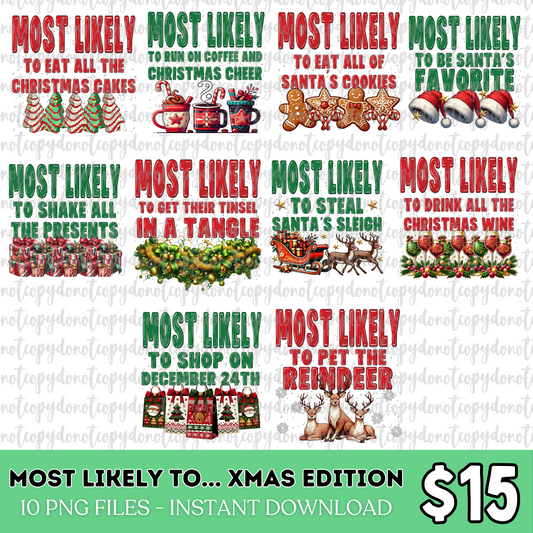 Most Likely To... Christmas Edition Special Digital Download Release (PNG Format - no products shipped)