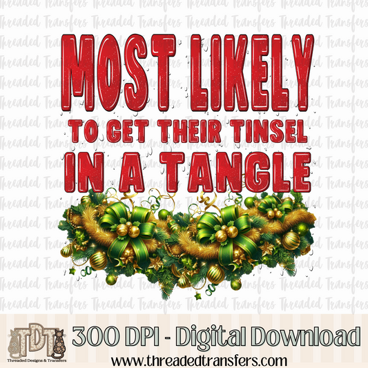 Most Likley to... Tinsel Tangle Digital Design Download (PNG Format - no product shipped)