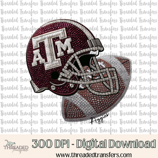 ATM Faux Rhinestones & Faux Embroidery Digital Design Download (PNG Format - no product shipped)