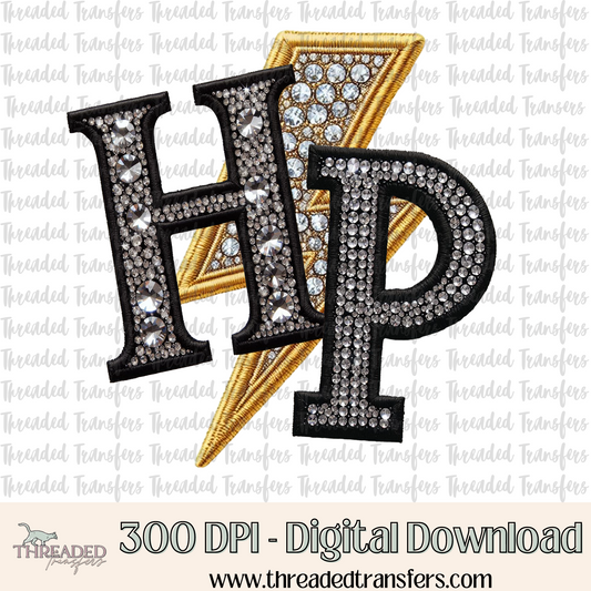 Magic Bolt Faux Rhinestone & Faux Embroidery Digital Design Download (PNG Format - no product shipped)