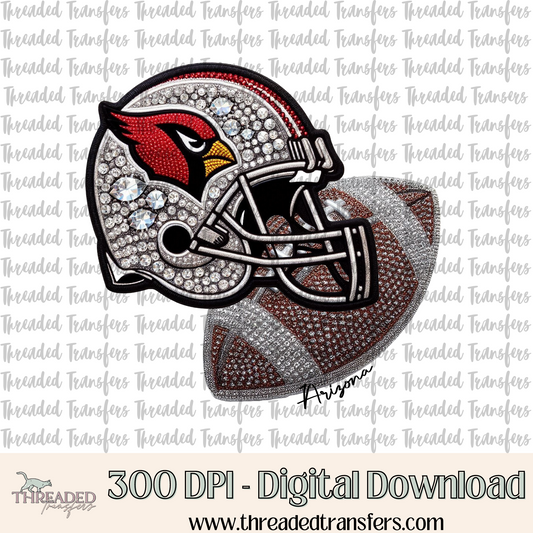 Arizona Faux Rhinestones & Faux Embroidery Digital Design Download (PNG Format - no product shipped)