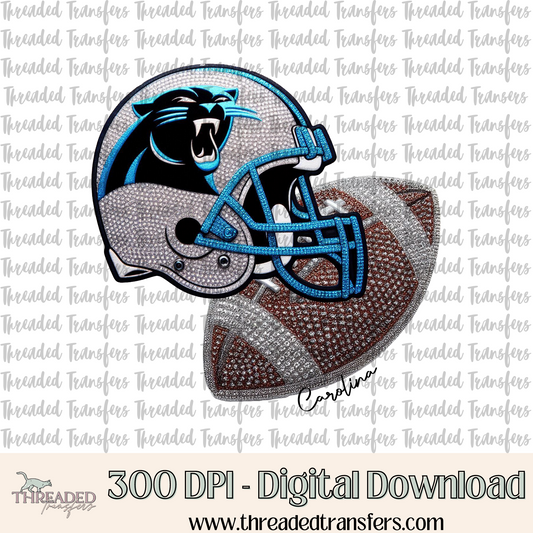 Carolina Faux Rhinestones & Faux Embroidery Digital Design Download (PNG Format - no product shipped)