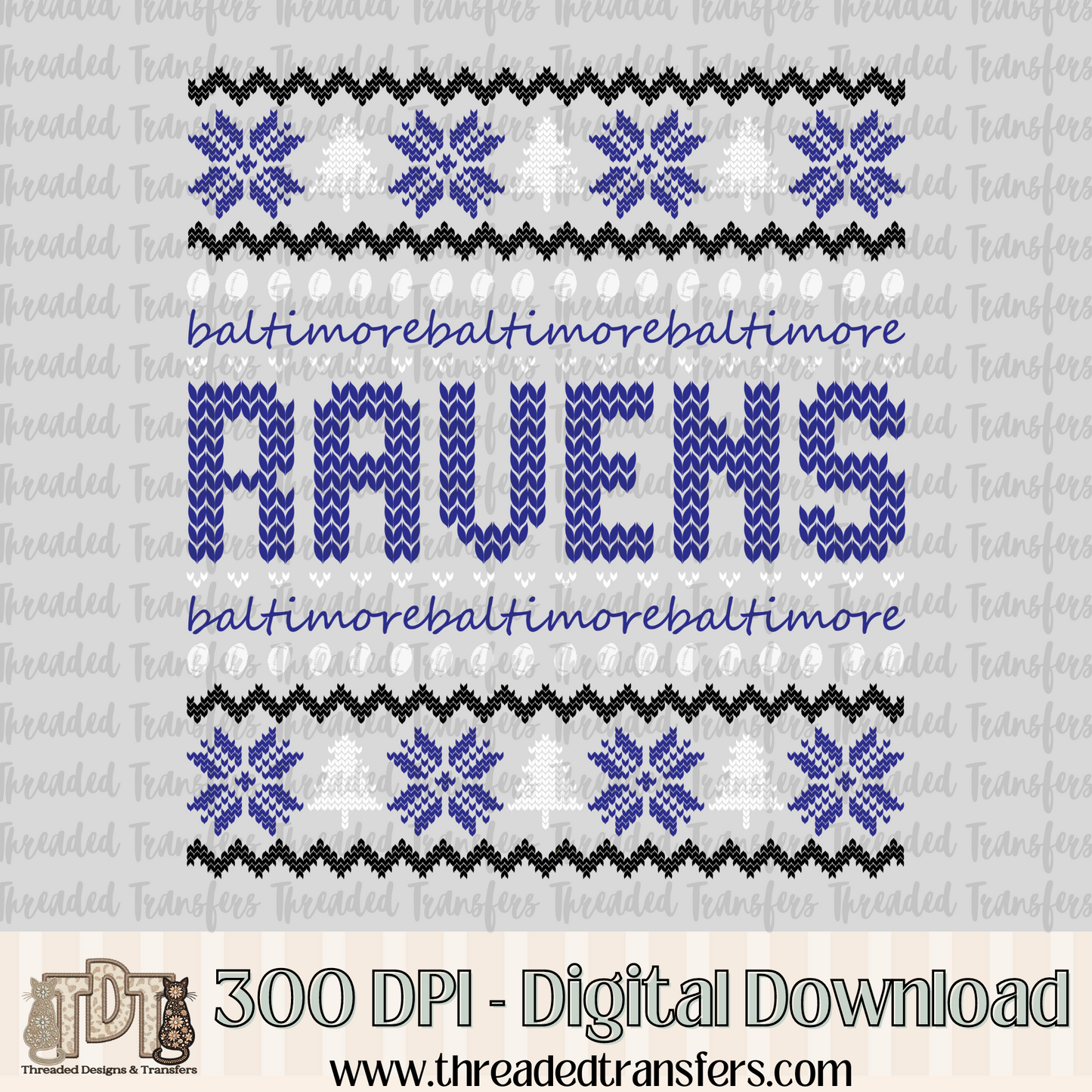 Baltimore Ugly Sweater Digital Design Download (PNG Format - no product shipped)