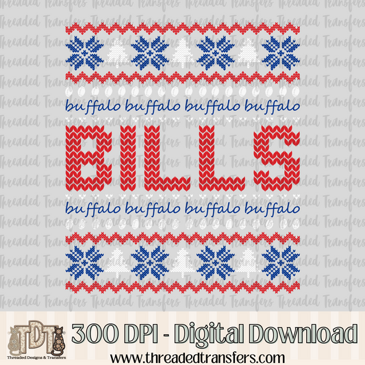 Buffalo Ugly Sweater Digital Design Download (PNG Format - no product shipped)