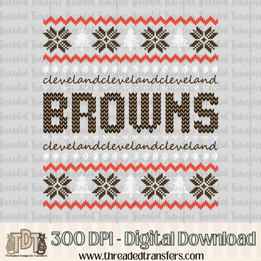 Cleveland Ugly Sweater Digital Design Download (PNG Format - no product shipped)