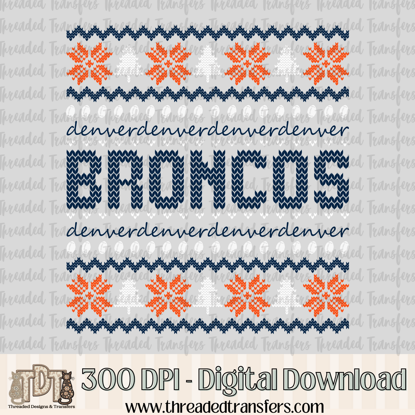 Denver Ugly Sweater Digital Design Download (PNG Format - no product shipped)