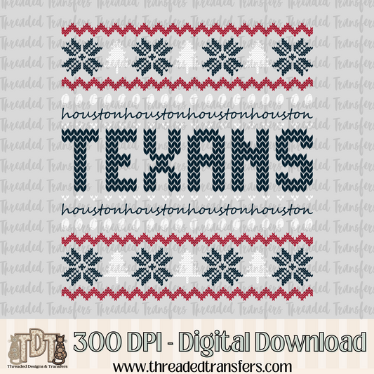 Houston Ugly Sweater Digital Design Download (PNG Format - no product shipped)