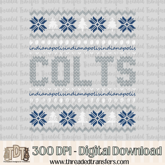 Indianapolis Ugly Sweater Digital Design Download (PNG Format - no product shipped)