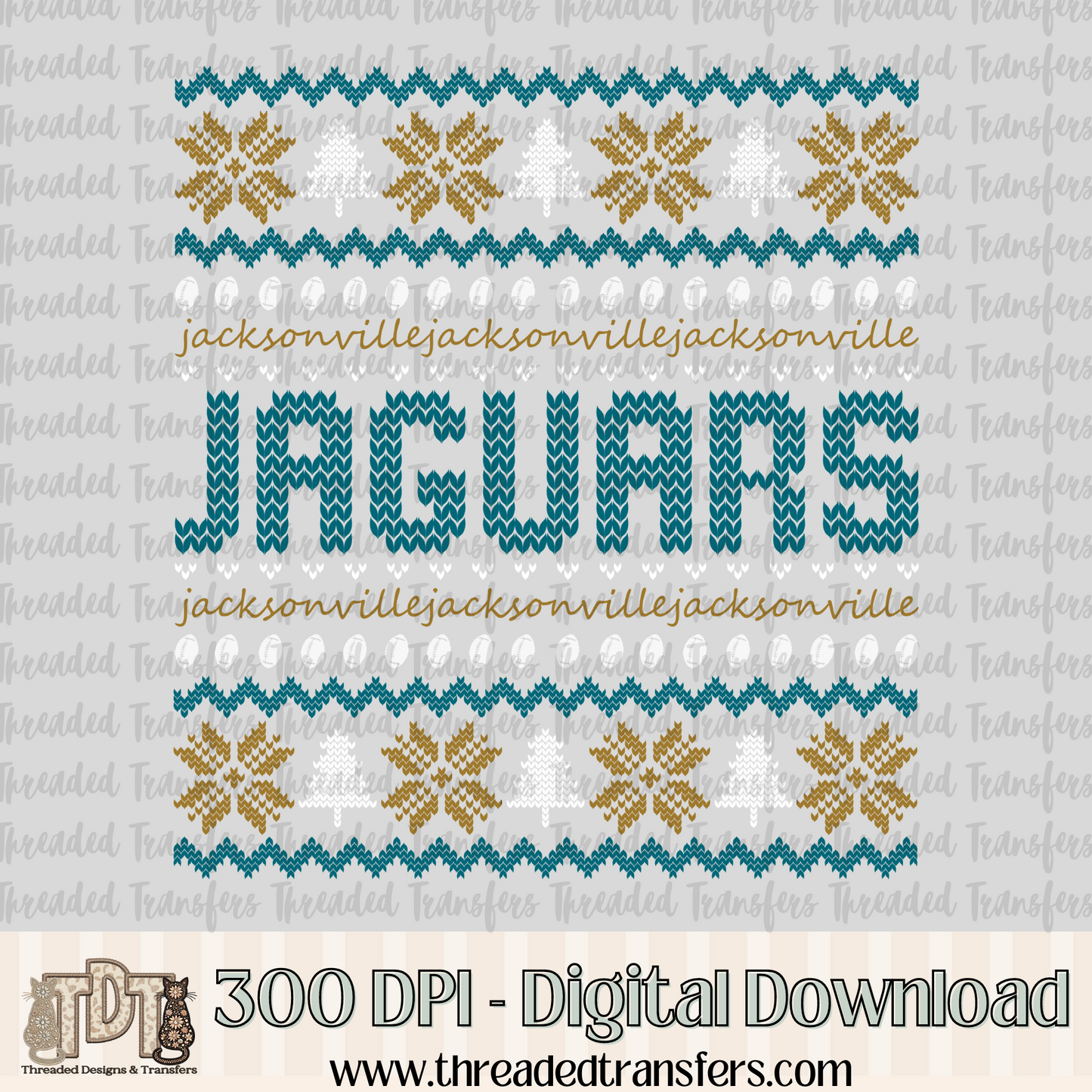 Jacksonville Ugly Sweater Digital Design Download (PNG Format - no product shipped)