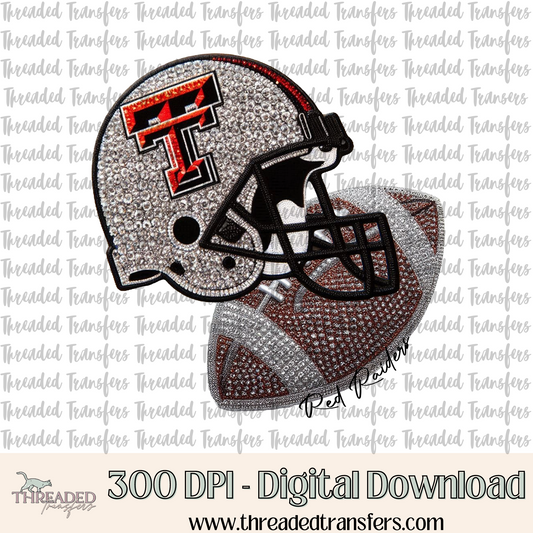 TX Tech Faux Rhinestones & Faux Embroidery Digital Design Download (PNG Format - no product shipped)