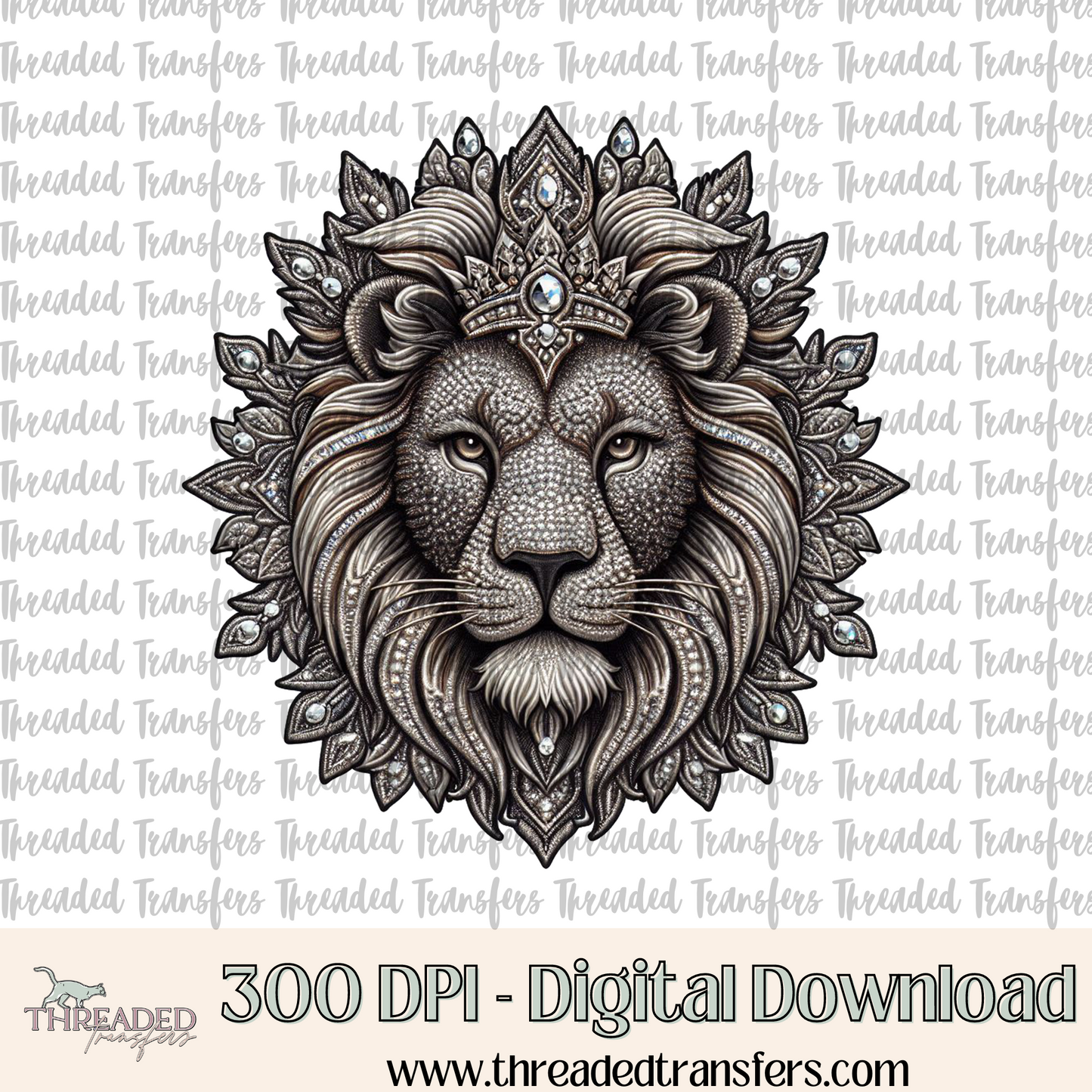 The King Faux Rhinestone & Faux Embroidery Digital Design Download (PNG Format - no product shipped)