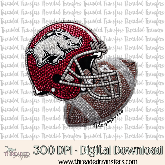 Arkansas Rhinestones & Faux Embroidery Digital Design Download (PNG Format - no product shipped)