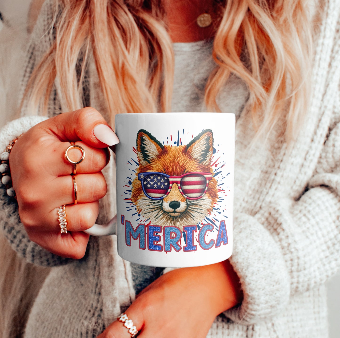 Fox 'Merica (matches shirt) UV DTF Transfer