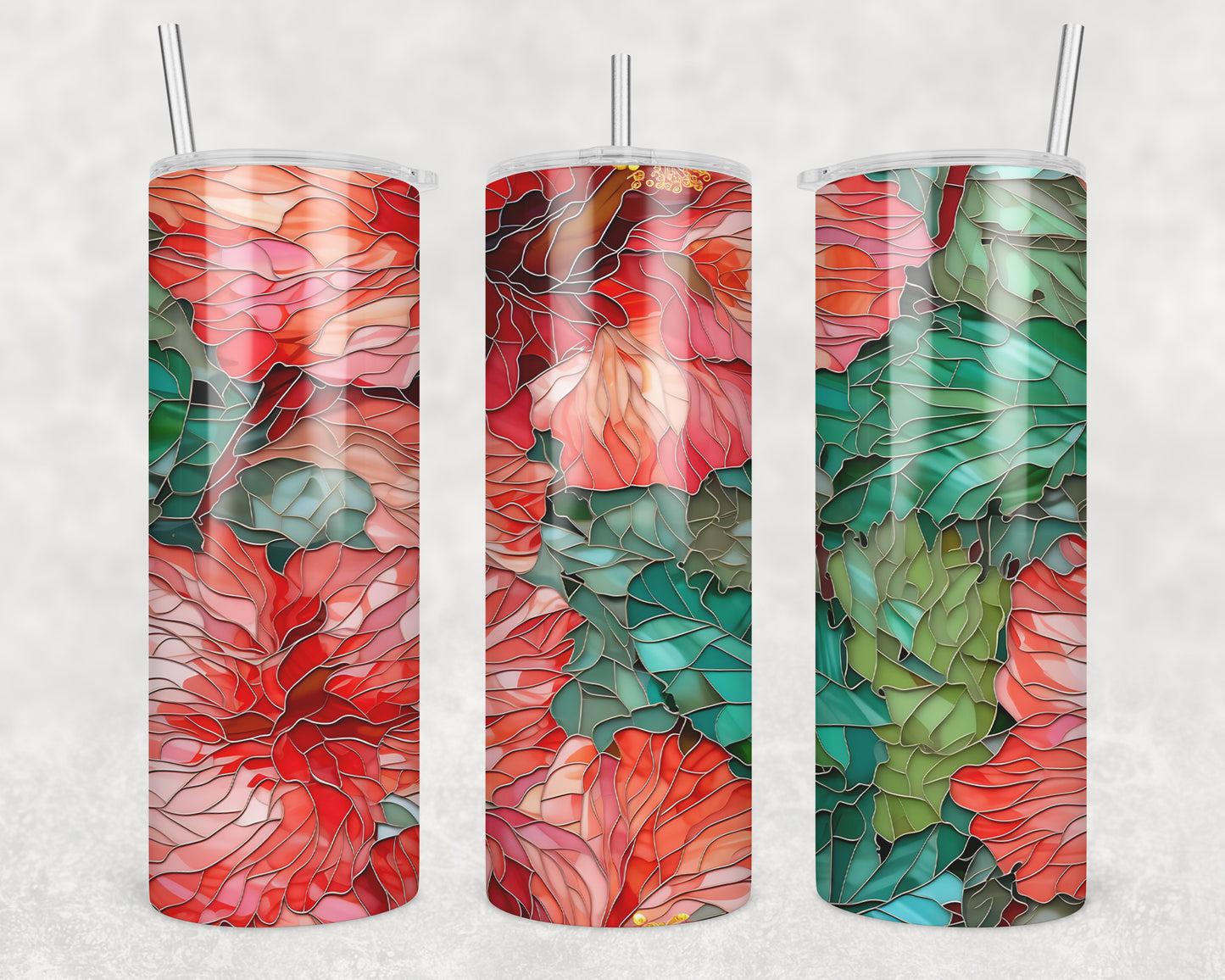 3D Hibiscus Sublimation Transfer Tumbler Wrap 20oz (read description)