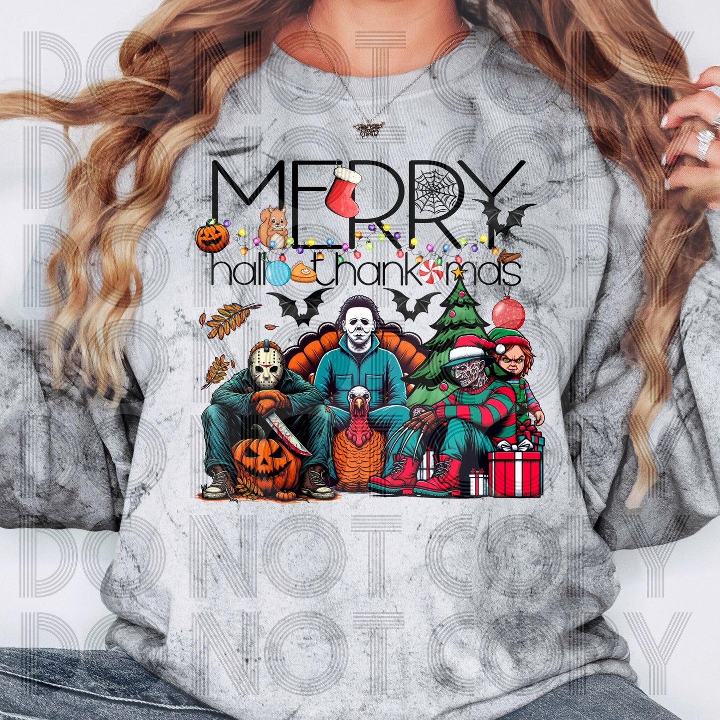 Spooky Merry Hallothankmas DTF & Sublimation Transfer