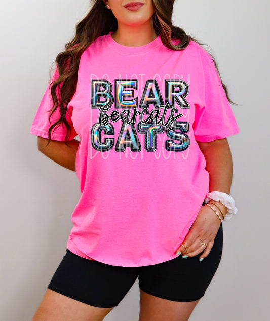 Bearcats Faux Holographic Look DTF & Sublimation Transfer