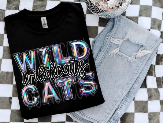 Wildcats Faux Holographic Look DTF & Sublimation Transfer