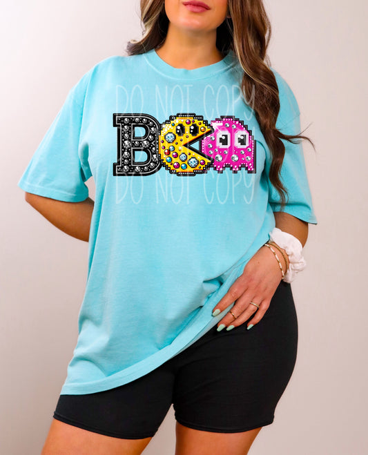 PM Boo Faux Rhinestone and Faux Embroidery DTF & Sublimation Transfer