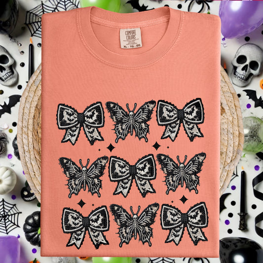 Bows and Butterflies Faux Embroidery DTF & Sublimation Transfer