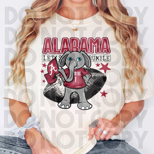 Alabama Let's Rumble DTF & Sublimation Transfer