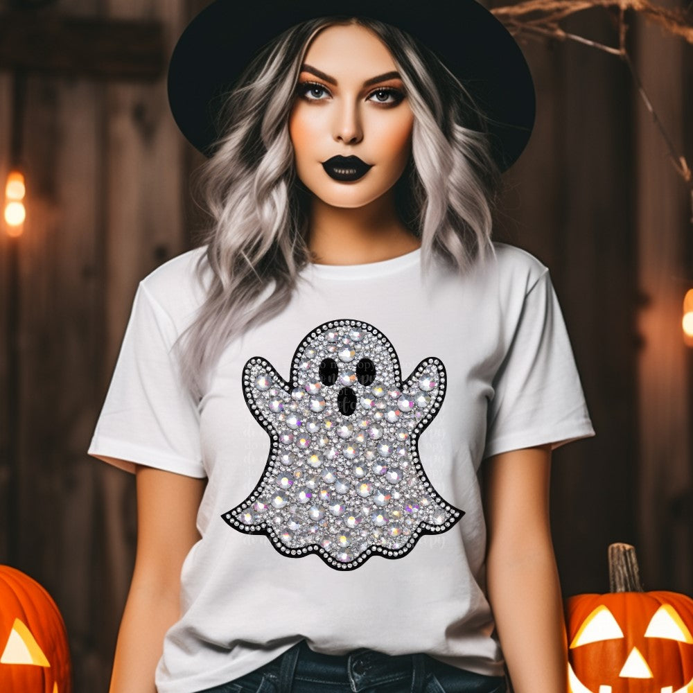 Oooo Ghost Faux Rhinestone DTF & Sublimation Transfer