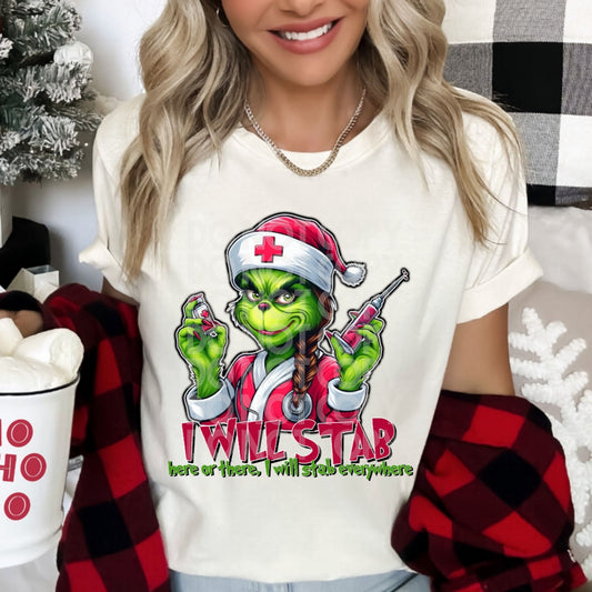 Mean and Green Nurse DTF & Sublimation Transfer