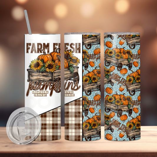 Hand Picked Pumpkins (matches shirt) Transfer Tumbler Wrap 20oz (read description)