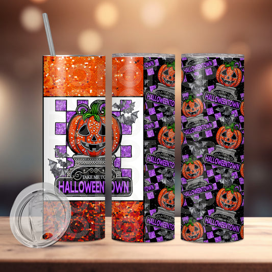 H Town Pumpkin (matches shirt) Transfer Tumbler Wrap 20oz (read description)