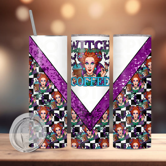 Witch Coffee (matches shirt) Transfer Tumbler Wrap 20oz (read description)