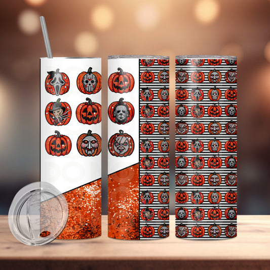 Horror Pumpkins (matches shirt) Transfer Tumbler Wrap 20oz (read description)