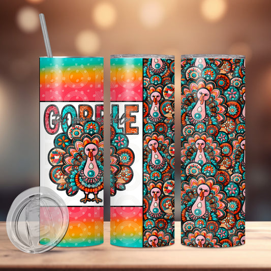 Gobble Wobble (matches shirt) Transfer Tumbler Wrap 20oz (read description)