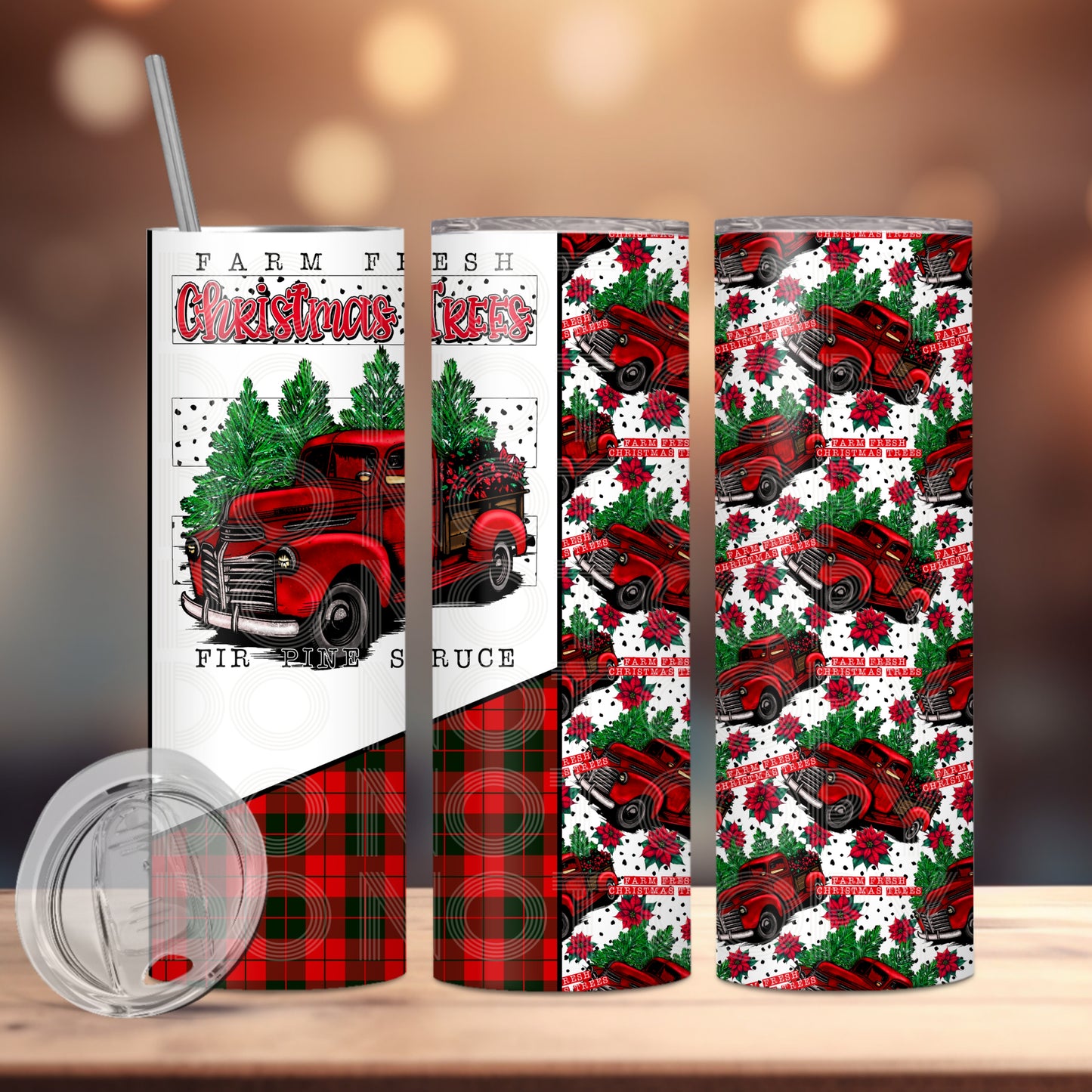 Fir Pine Spruce Farm (matches shirt) Transfer Tumbler Wrap 20oz (read description)