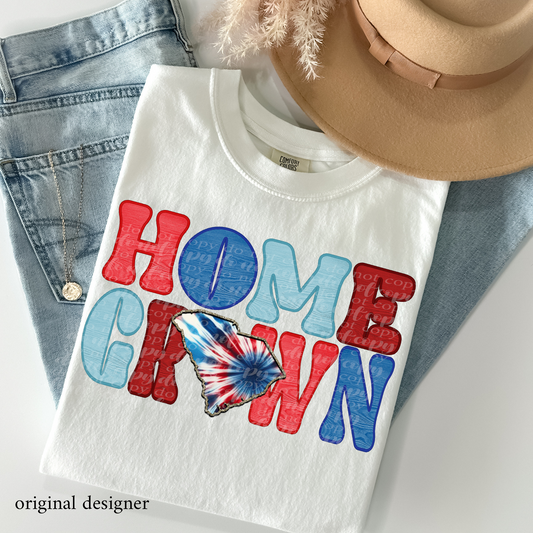 South Carolina Home Grown **EXCLUSIVE** Faux Embroidery, Wood, & Sparkle DTF & Sublimation Transfer