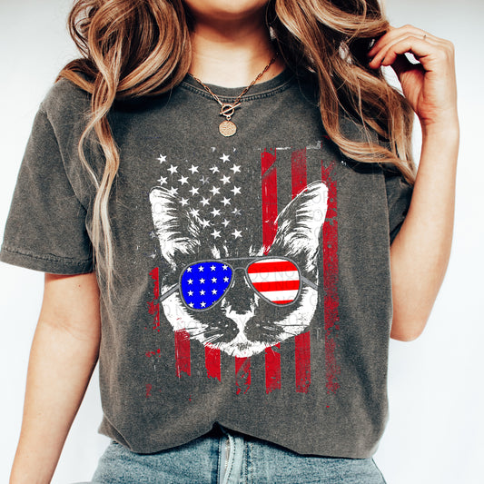 US Cat Flag DTF & Sublimation Transfer