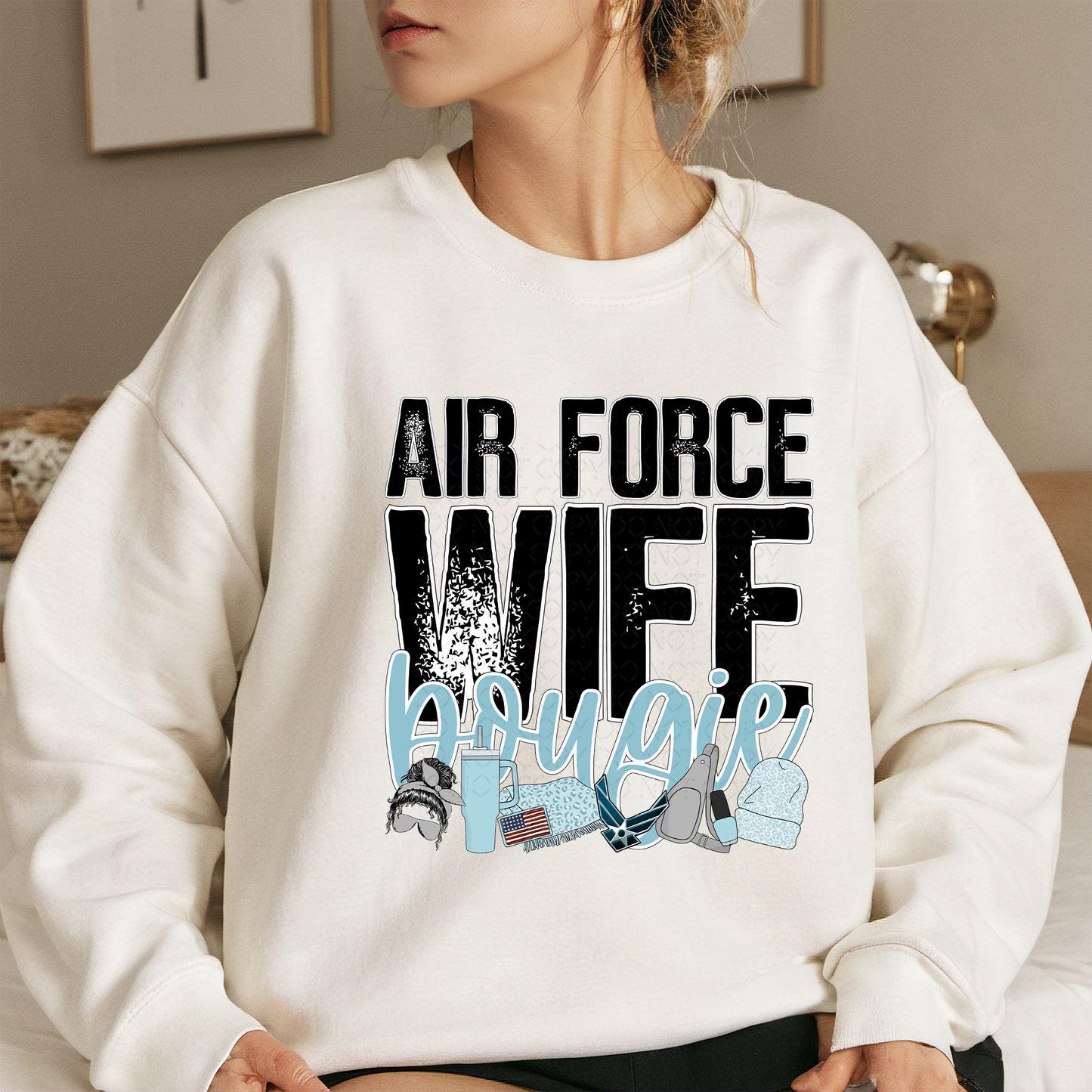 Air Force Wife Bougie DTF & Sublimation Transfer