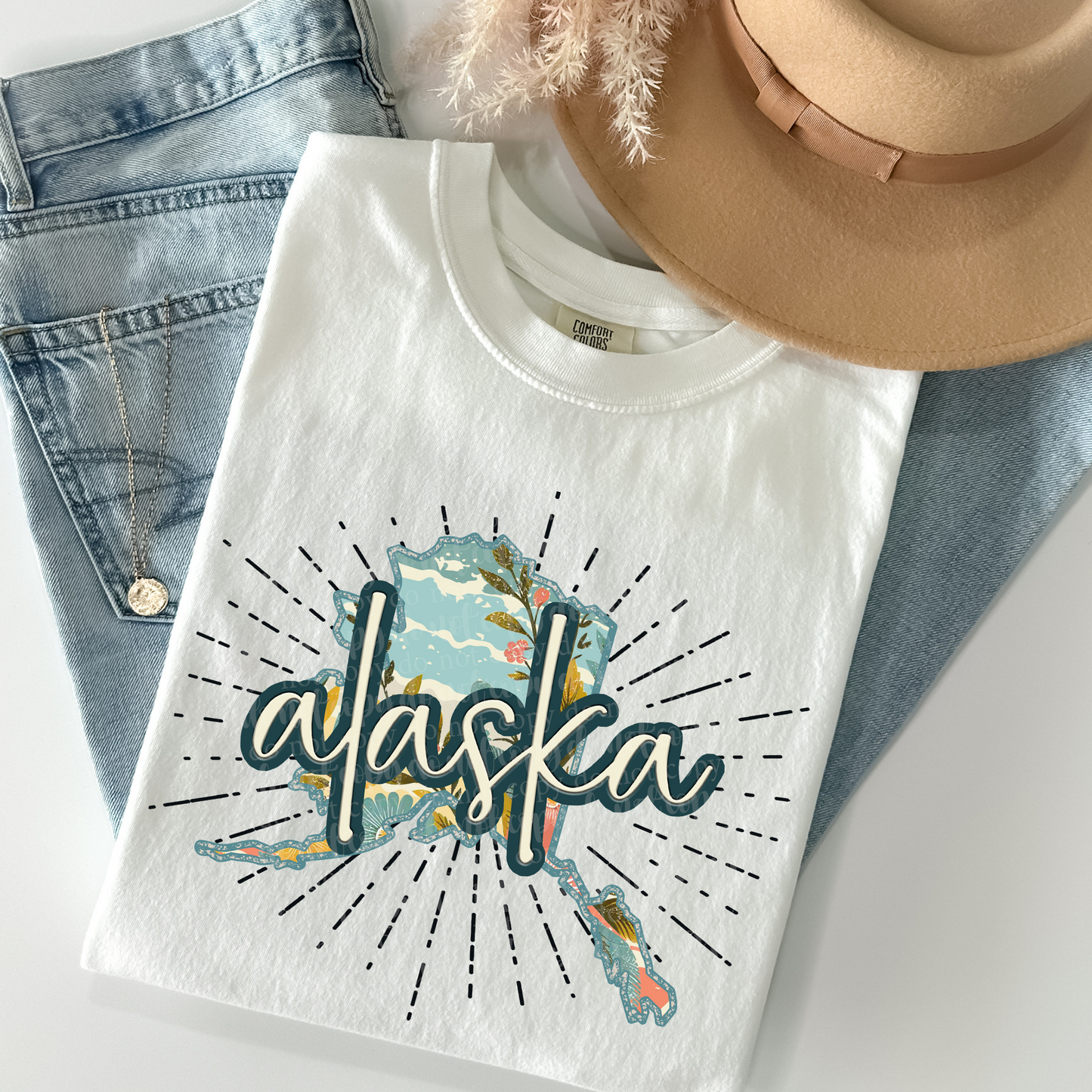 Alaska Retro Floral DTF & Sublimation Transfer