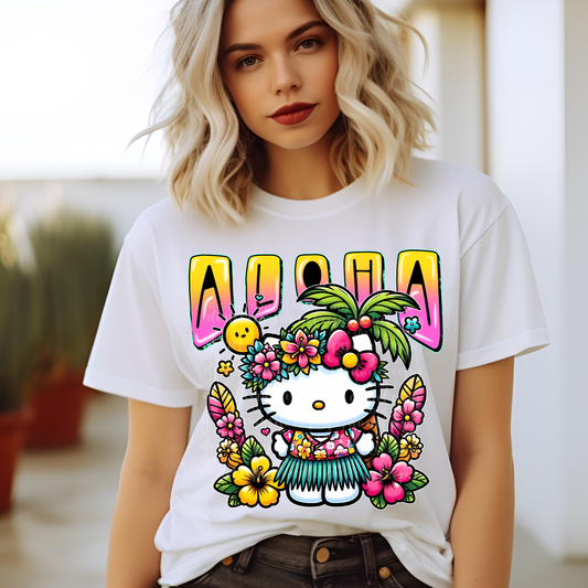 Aloha Kitty DTF & Sublimation Transfer