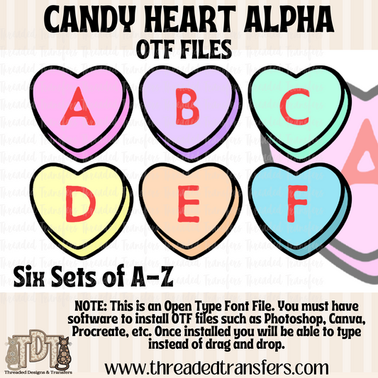 Candy Heart Multi Pack Alphas Digital Download (OTF Format - no products shipped)