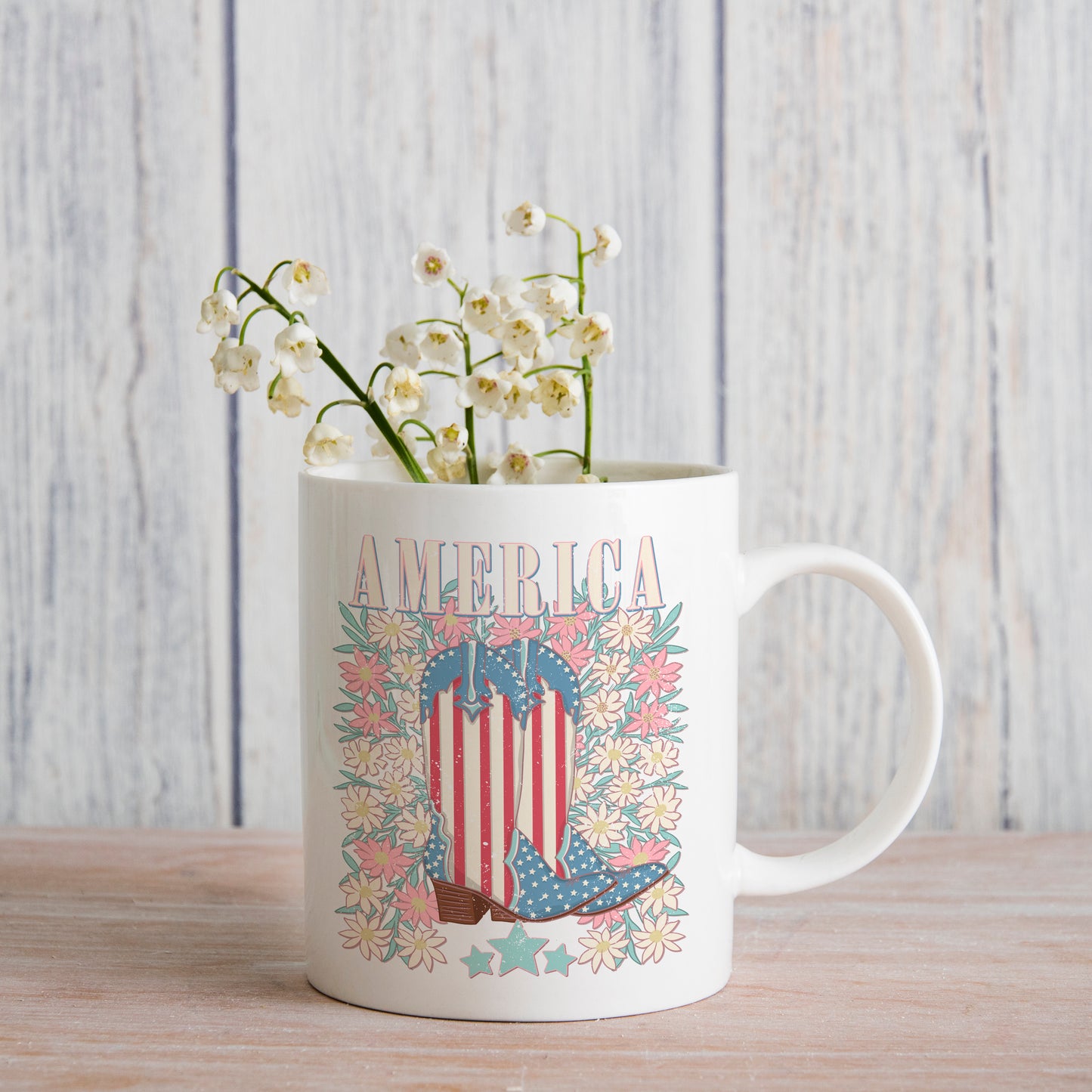 America Floral (matches shirt) UV DTF Transfer