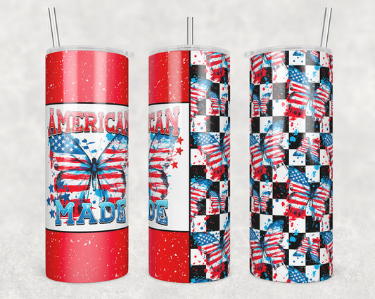 America Made Butterfly (matches shirt) Transfer Tumbler Wrap 20oz (read description)