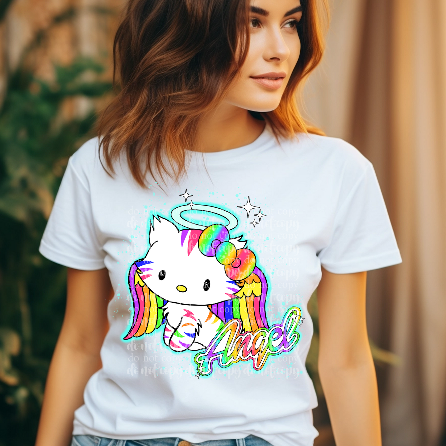 Angel Kitty DTF & Sublimation Transfer