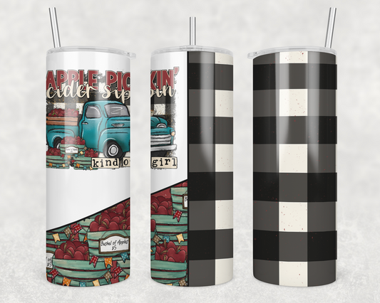 Apple Pickin' (Matches Shirt) Sublimation Transfer Tumbler Wrap 20oz (read description)