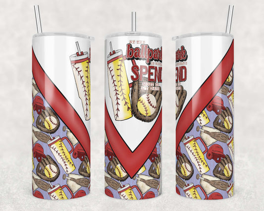 At the Ballpark Both (matches shirt) Sublimation Transfer Tumbler Wrap 20oz (read description)