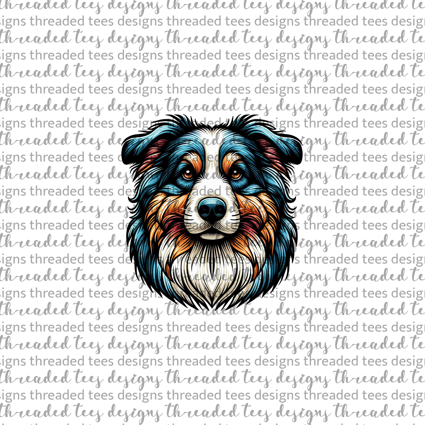 Australian Shepherd Wrist/Pocket (matches shirt) DTF & Sublimation Transfer