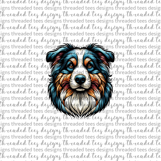 Australian Shepherd Wrist/Pocket (matches shirt) DTF & Sublimation Transfer