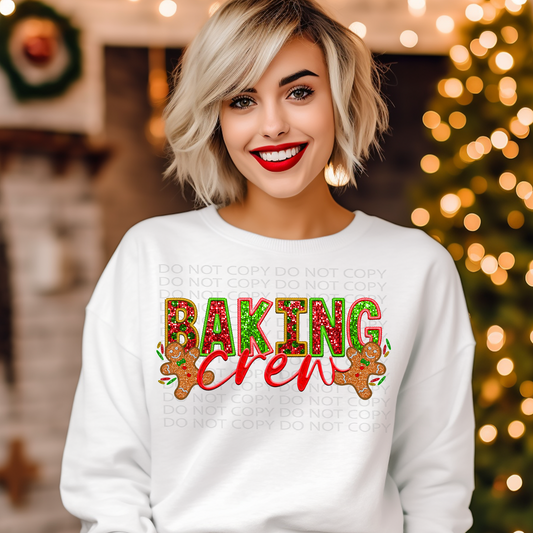 Baking Crew Faux Embroidery and Sparkles DTF & Sublimation Transfer