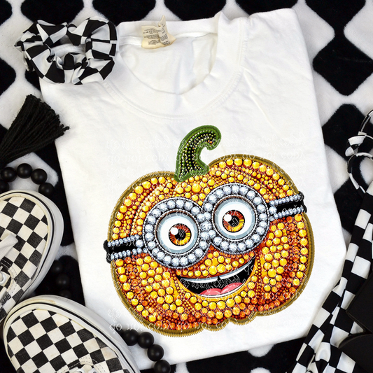 Banana Pumpkin Faux Rhinestone & Faux Embroidery DTF & Sublimation Transfer