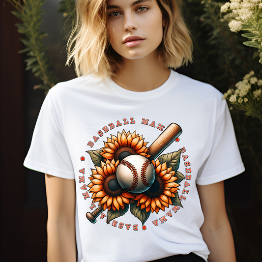 Baseball Mama Sunflower DTF & Sublimation Transfer